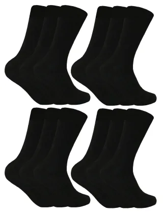 Socke Snob - 12 Paar Herren Wolle Boot Socken für Wandern - schwarz