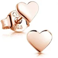 Materia Paar Ohrstecker Rosegold Herzen Liebe Romantik klein 5mm SO-260, Sterlingsilber, rosevergoldet
