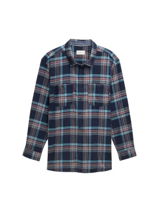 Tom Tailor - Plus Size - Comfort Fit Hemd mit Karomuster navy herringbone check - Gr. - 3XL