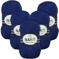 NAKO 5 x Nako Pirlanta Deluks Häkelwolle, 390 m, Strickgarn,Amigurumi,Häkelgarn