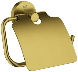 GROHE WC-Papierhalter Essentials 40367 mit Deckel cool sunrise gebürstet, 40367GN1 40367GN1