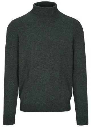 COMMANDER Finest Clothing - Rollkragen Pullover Basic,uni dark khaki mel. - Gr. - XXL