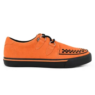 TUK Pointed Creeper Sneaker Orange Cow Suede Plateau Shoes - A9182