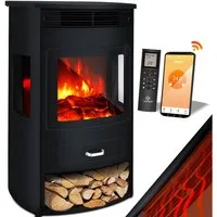 KESSER Elektrokamin, Prio Elektrokamin mit Heizung Heizlüfter Fernbedienung WiFi