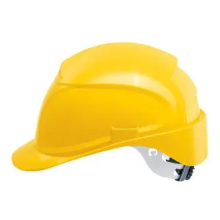 uvex airwing B-WR Schutzhelm mit Lüftung- mit Drehradsystem - langer Schirm gelb 52 cm - 61 cm - 9762130
