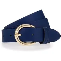 Tamaris Ledergürtel "Clara Gold" 3cm breit, schlichte Dornschnalle in Gold, dezentes Markenlogo