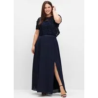 Sheego T-Shirt Shirttunika Kurzarm aus floraler Spitze, im Rücken offen
