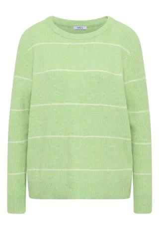 CECIL - Gestreifter Strukturpullover grün - Gr. - XL