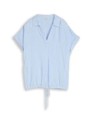 Tom Tailor - Loose Fit Bluse mit Streifenmuster blue white stripe - Gr. - 38