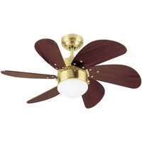 Westinghouse Deckenventilator Deckenventilator Turbo Swirl Messing 76 cm mit Licht, Mit Zugschnur