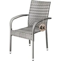 Casaria Gartenstuhl, Stapelbar Wetterfest Polyrattan Outdoor 160kg Garten Terrasse Balkon