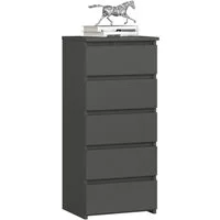 Raumhirsch Furniture Kommode mit 5 Schubladen 40 cm breit Holz Schrank, (viele Farbvarianten - Maße: 40 x 92 x 35 cm) - Hochwertig & stabil