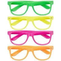 relaxdays Partyanzug Bunte Partybrille im 4er Set