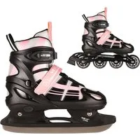 NILS EXTREME Inlineskates 2-IN-1 Inliner Schlittschuhe Rollschuhe wechselbare Kufen, Verstellbare Größe
