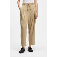 BOSS ORANGE Bundfaltenhose Tophelia Premium Damenmode mit Bindeband, Tapered Fit