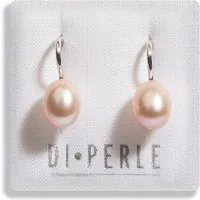 DI PERLE Paar Ohrhänger Damen Perlenschmuck 925 Silber Süsswasser Perlen Ohrhänger, Damen Perlenschmuck
