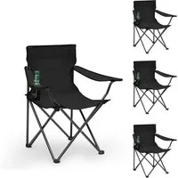 SUNULA Campingstuhl Faltbar Anglerstuhl Ultraleicht Faltstuhl Camping Klappstuhl (4 St), mit Getränkehalter, mit Tragetasche, bis max. 100 kg