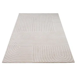 Paco Home Kurzflorteppich, Creme, Kunststoff, Rechteckig, 80x150 cm, strapazierfähig, für Fußbodenheizung geeignet, Teppiche & Böden, Teppiche