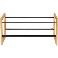 WENKO Schuhregal Modell Ecori, Schuhschrank mit 2 Ablagen, schmal, ausziehbar und stapelbar