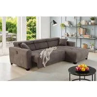 Jockenhöfer Gruppe Ecksofa Cremona L-Form, B: 263 cm, mit 30 cm elektr. Sitztiefenverstellung, 140kg Belastbarkeit je Sitz, Kopfteilverstellung & USB-Anschluss