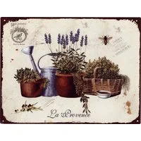 Moritz Metallschild Blechschild La Provence Blumen Flower, (Einzeln), 25 x 33 cm Vintage Retro Deko Schild Metallschild Wandbild Schild