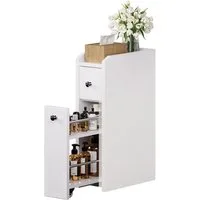 Yorbay Badkommode Badezimmerschrank Toilettenschrank, mit Schubladen für schmale Nischen, 18x40x70 cm