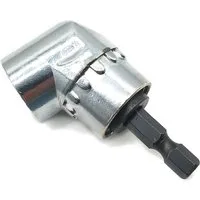 Trade-Shop Winkelgelenk Winkelgetriebe Winkelschrauber Winkelaufsatz Bit für Akkuschrauber, Sechskantaufnahme (6,35mm Schaft HEX 1/4) und 105° Winkel