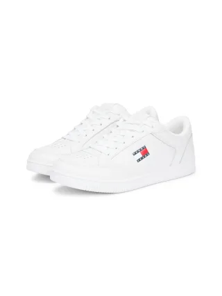 Tommy Jeans Sneaker "TJM CUPSOLE LONG LACE LEATHER", Freizeitschuh, Halbschuh, Schnürschuh mit Ziernähten