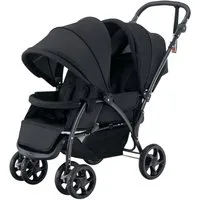 COSTWAY Geschwisterwagen Zwillingsbuggy, mit 5-Punkt Gurt & Einkaufskorb