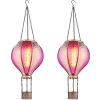 GLOBO LIGHTING LED Solarleuchte, LED fest integriert, warmweiß, 2er Set Solar-ballon ausgefallene Solar-laterne Balkon, Höhe 46,5cm