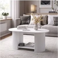 Vicco Couchtisch Calero, Weiß/Weiß, 100 x 50 cm (1-St)