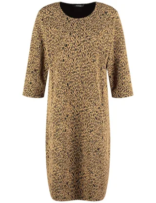 TAIFUN - Kleid mit Animalprint braun/schwarz - Gr. - 34