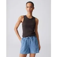 OPUS Tanktop Ilesso aus Baumwolle in schmaler Passform Ärmellos geschnitten für sommerliche Looks