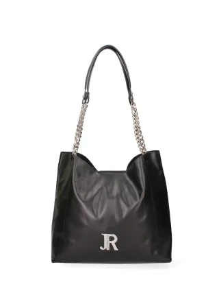 John Richmond Umhängetasche Frauen BLACK AND SILVER