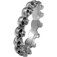 Tony Fein Silberring Totenkopf Ring 925er Silber Massiv Geschwärzt Oxidiert, Made in Italy für Damen und Herren