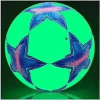MOPUEA Fußball Fußball leuchtet im Dunkeln offizielle Größe 5 Wasserdicht Langlebig (Leuchtender Fußball Größe 5 Glow Ball für Nachtspiel Training, Glow in the Dark Fußball ohne Batterie für Nacht Training), Leuchtet ohne Batterie langlebig PU Materi