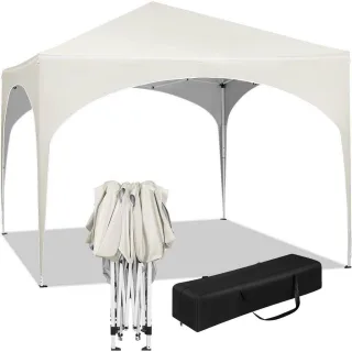 Woltu Pavillon, Beige, Metall, 300x260x300 cm, Sonnenschutz & Sichtschutz, Pavillons & Pergolas, Pavillons