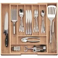 Dimono Besteckeinsatz Flexibler Besteckeinsatz–Ausziehbarer Schubladen- und Besteckorganizer (Ordnungssystem, Flexibler Schubladen Organizer), Schubladen-Sortier-Einsatz