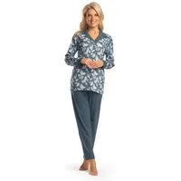 Consult-Tex Pyjama Damen Langarm Pjama, Schlafanzug mit Reverskragen (Packung, 1 Stück) in langer Form
