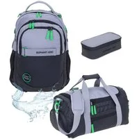 ELEPHANT Schulrucksack Hero Signature Schultasche (Set, 3-tlg., 3 Teile Rucksack Sporttasche Mäppchen Box), Softcase Schulranzen Schulmappe +rsm