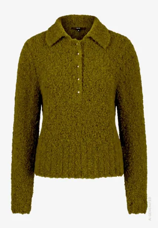 zero - Strickpullover mit Kragen Fir Green - Gr. - 40