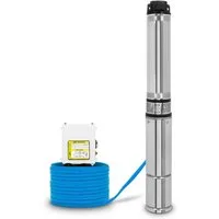 EBERTH Tiefbrunnenpumpe aus rostfreiem Edelstahl, Elektrisch 370W, Durchmesser Pumpe 4 Zoll (Anschlussgewinde 1 1/2 Zoll), Stromkabel 20m, Förderhöhe max. 31m, mit Schmutzsieb