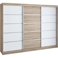 A&J MöbelLand GmbH Schiebetürenschrank STIM 200CM, 3-türig Schrank mit 4 Schubladen (TOP ANGEBOT! Geräumiger Schrank mit einer Breite von 200 cm und Spiegel, ideal zur Aufbewahrung von Kleidung und Accessoires. 4 Schubladen und viel Stauraum. TOP PRO
