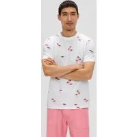 s.Oliver Kurzarmshirt T-Shirt T-Shirt aus Baumwolle mit All-over-Print