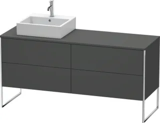 Duravit XSquare Konsolenwaschtischunterbau bodenstehend Graphit Matt 1600x548x778 mm - XS4924L4949 XS4924L4949