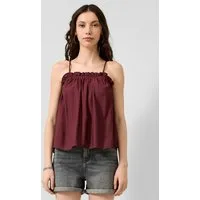 QS Blusentop Bluse Weites Top mit Rüschenkante aus Viskosemix