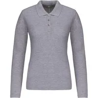 Kariban Langarm-Poloshirt Damen Langarm-Polohemd. Baumwollpiqué