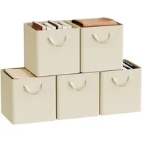 Woltu Aufbewahrungsbox (5 St), faltbare Stoffboxen 5 Stück, mit Griffen Metallrahmen