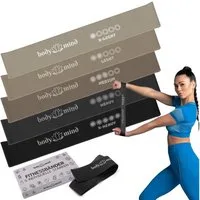Body & Mind Fitnessrolle Body & Mind Fitnessbänder Set – 5 Widerstandsbänder für Yoga & Kraft (Widerstandsbänder in 5 Stufen, Traingsbänder für Muskelaufbau), Yoga, Pilates & Work-Out