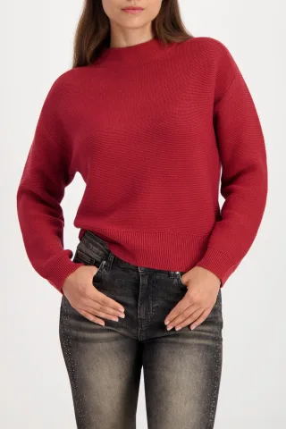 monari - Basic-Strickpullover mit Stehkragen chimney red - Gr. - 46